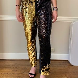 Gold and Black Pants